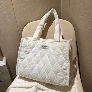 Corduroy Shoulder Crossbody Bag for Women Shopper Shopping Bag Ladies Handbags