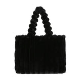 Women's Winter Faux Fur High Handbags Soft Tote Bags