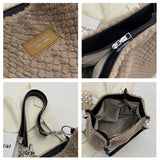 Soft Plush Handbag for Women Large Shopper Bag Ladies Tote Winter