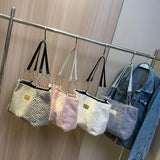 Soft Plush Handbag for Women Large Shopper Bag Ladies Tote Winter