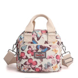 Waterproof Nylon Women Messenger Bag Large Mummy Shopping Bag Flower Tote