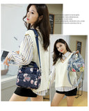 Waterproof Nylon Women Messenger Bag Large Mummy Shopping Bag Flower Tote
