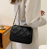 Fashionable Lozenge Pattern Leather Small Square Bag for Women