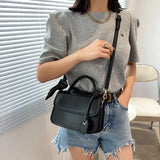 Solid PU Female Bag Silk Scarf Messenger Bag Ladies Shoulder Bag