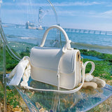 Solid PU Female Bag Silk Scarf Messenger Bag Ladies Shoulder Bag