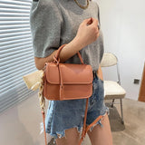 Solid PU Female Bag Silk Scarf Messenger Bag Ladies Shoulder Bag