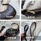 Crocodile Pattern Half Moon Underarm Bag