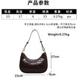 Crocodile Pattern Half Moon Underarm Bag