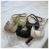 Crocodile Pattern Half Moon Underarm Bag
