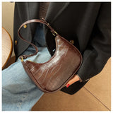 Crocodile Pattern Half Moon Underarm Bag