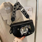 High-end Elephant Embroidery Shoulder Bag
