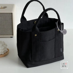 Canvas Tote Book Bag Student Messenger Bag Shoulder Cross-body