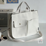 Canvas Tote Book Bag Shoulder Messenger Bag Cross-body Bag