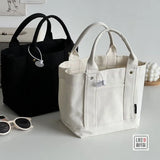 Canvas Tote Book Bag Student Messenger Bag Shoulder Cross-body