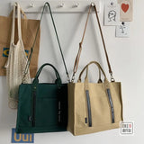 Canvas Tote Book Bag Messenger Shoulder Cross-body Bag Student Lunchbox