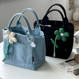 Canvas Tote Book Bag Student Messenger Bag Shoulder Cross-body