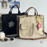 Canvas Tote Book Bag Shoulder Messenger Bag Cross-body Bag