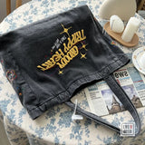 Denim Tote Book Bag Student Messenger Bag
