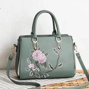 Embroidered Shoulder Messenger Bag Large-capacity Handbag