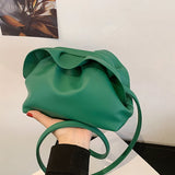 Women's Soft Pu Leather Cloud Bag Shoulder Messenger Pleated Hobos Bags