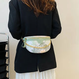 High Female Belt Bag Leather Fanny pack Ladies Chain Handbag Waist Bags