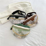 High Female Belt Bag Leather Fanny pack Ladies Chain Handbag Waist Bags