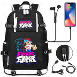 FNF School Bags USB Charging Backpack Women Men Travel Laptop Bag