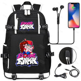 FNF School Bags USB Charging Backpack Women Men Travel Laptop Bag