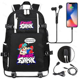 FNF School Bags USB Charging Backpack Women Men Travel Laptop Bag