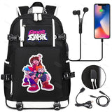 FNF School Bags USB Charging Backpack Women Men Travel Laptop Bag