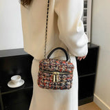 Winter Woolen Plaid Cloth Crossbody Bag for Ladies