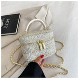 Winter Woolen Plaid Cloth Crossbody Bag for Ladies