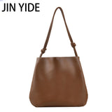 Large-capacity Ladies Handbag Soft Leather Bucket Bag