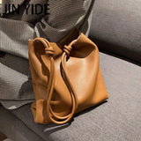 Large-capacity Ladies Handbag Soft Leather Bucket Bag
