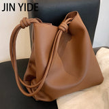 Large-capacity Ladies Handbag Soft Leather Bucket Bag