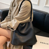 Large-capacity Ladies Handbag Soft Leather Bucket Bag