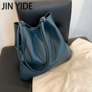 Large-capacity Ladies Handbag Soft Leather Bucket Bag