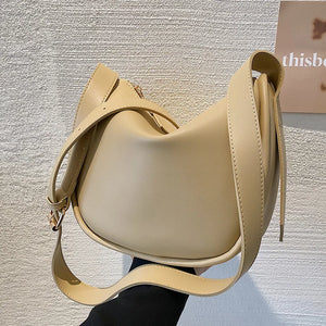 Large-capacity Textured Shoulder Messenger Bucket Bag