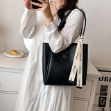 Leather Large-capacity Shoulder Bag 2022 Summer Wild Texture Commuter Tote