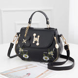 Embroidered Messenger Bag Women's Shoulder Handbag