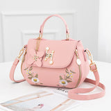 Embroidered Messenger Bag Women's Shoulder Handbag