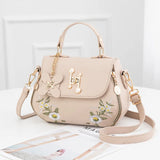 Embroidered Messenger Bag Women's Shoulder Handbag