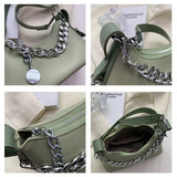 Women's PU Leather Crossbody Sling Bag with Chain Strap