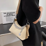 Women's PU Leather Crossbody Sling Bag with Chain Strap