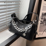 Women's PU Leather Crossbody Sling Bag with Chain Strap