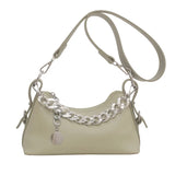 Women's PU Leather Crossbody Sling Bag with Chain Strap