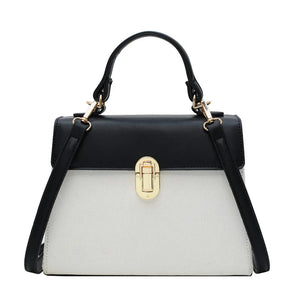 PU Ladies Handbag Lock Buckle Shoulder Bag Large Capacity Shopping Messenger Bag