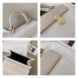 PU Ladies Handbag Lock Buckle Shoulder Bag Large Capacity Shopping Messenger Bag
