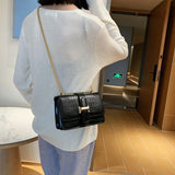 Stone Pattern Shoulder Bags Chain Solid Flap Crossbody Bag Vintage Sac