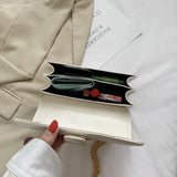 Stone Pattern Shoulder Bags Chain Solid Flap Crossbody Bag Vintage Sac